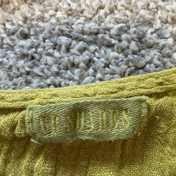 CP Shades Mustard Yellow Linen 3/4 Sleeve Blouse Loose Fit Summer Tunic Top O/S - Picture 8 of 11